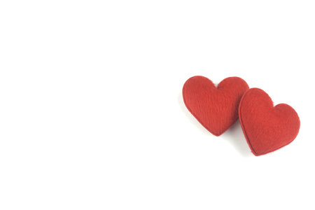 Red heart on a white background