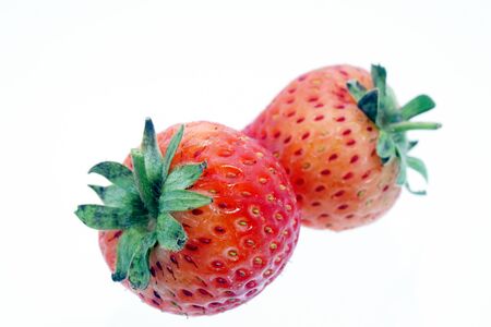 Strawberries on a white backgroundの写真素材