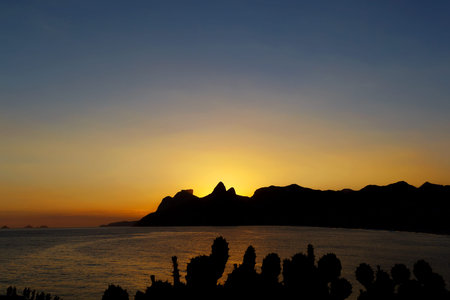 Background sunset mountain Pedra da Gavea
