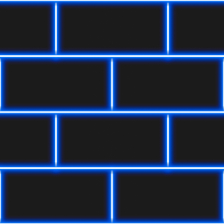 Seamless pattern with blue neon brick wall on dark gray background for your designのイラスト素材