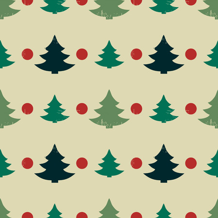 Abstract seamless pattern with Christmas trees in grunge style with scratches, vector illustrationのイラスト素材