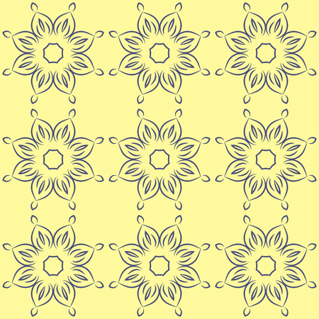 Seamless pattern with floral mandalas in beautiful colors. Vector background. Perfect for prints, wallpaper, wrapping paper etc.のイラスト素材