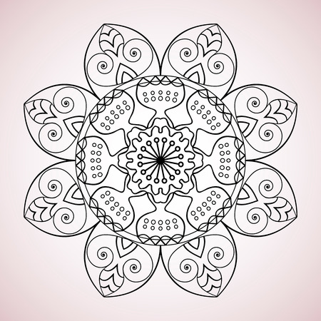 Beautiful mandala. Decorative ornamental element. Vector illustrationのイラスト素材