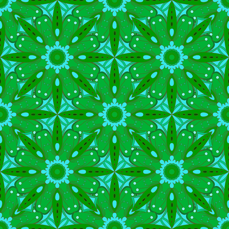 Seamless pattern with mandalas in beautiful colors. Vector backgroundのイラスト素材