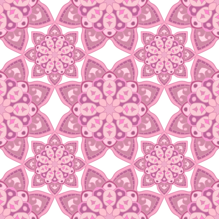 Seamless pattern with mandalas in beautiful colors. Vector backgroundのイラスト素材