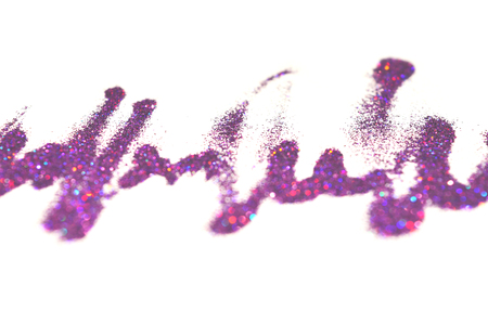Purple glitter sparkle on white backgroundの写真素材