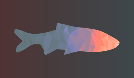 Abstract geometry polygonal fish, low poly vector illustrationのイラスト素材