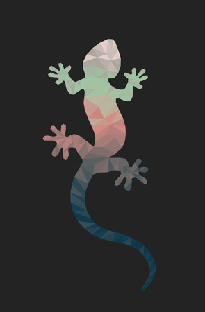 Abstract geometry polygonal lizard. Low poly vector illustrationのイラスト素材