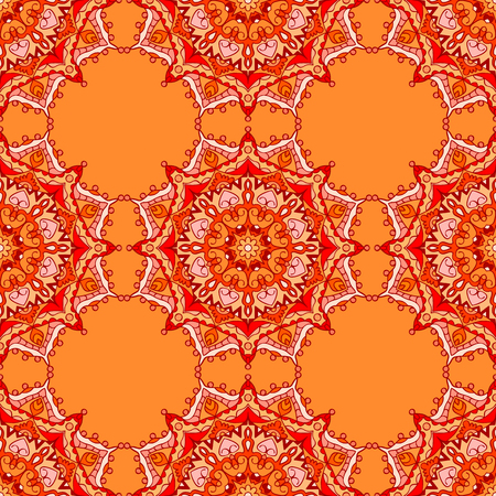 Seamless pattern with mandalas in beautiful colors for your design. Vector backgroundのイラスト素材