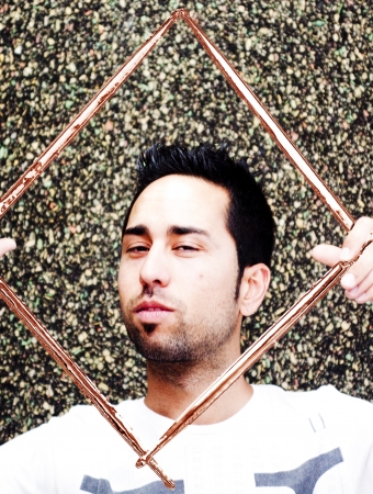 Young musician with drumsticksの写真素材