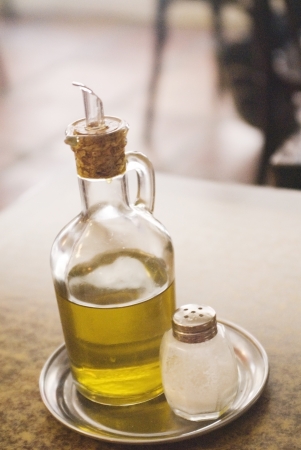 Oil and salt in the barの写真素材