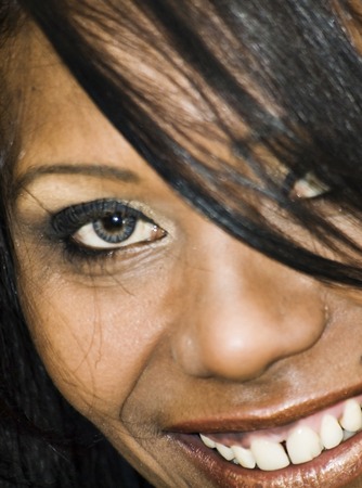 Beautiful Black Woman  over Black の写真素材