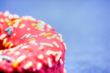 Detail of pastries isolated Donuts with Caramel shavings
