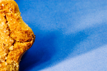 Very tasty cookies on blue backgroundの写真素材