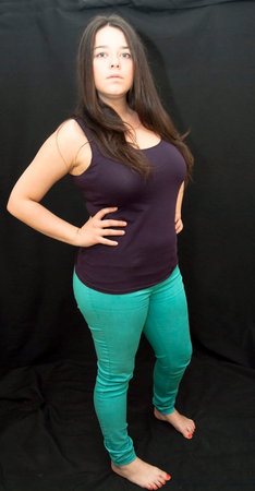Portrait of Nice Young Woman Over White Background