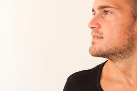 Handsome man over white background