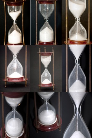 Mosaic of Hourglass on black backgroundの写真素材