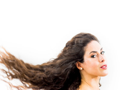Beautiful woman on white background