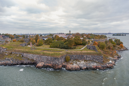 Suomenlinna on a autumn eveningの写真素材
