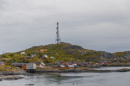 A small fishing village in Lofoten with Housesの写真素材