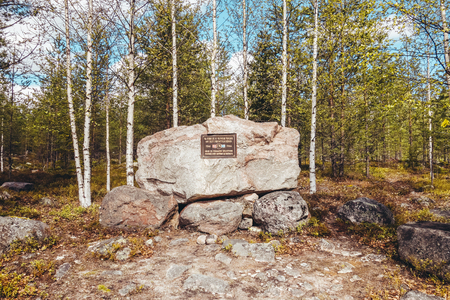 Finland Rovaniemi, picture of the memorial at NorvajÃ¤rvi for the Norwegian volunteers that helped Finnish Army in World War 2の写真素材