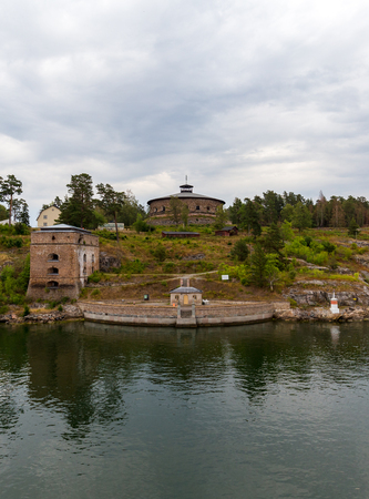 Oscar Fredriksborgs fortification near Vaxholm in the Archipelago of Stockholm Swedenの写真素材