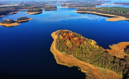 autumn in Masuria in north-eastern Polandの写真素材