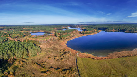 Masuria, the land of a thousand lakes, in north-eastern Polandの写真素材