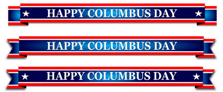 Happy Columbus Day banner illustration on white backgroundの写真素材
