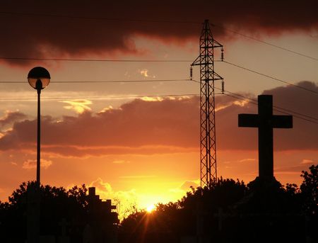 death, life and death, cemetery, grave, burial, electricity,の写真素材