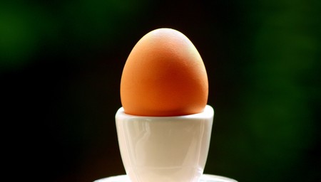 Egg in egg cupの写真素材