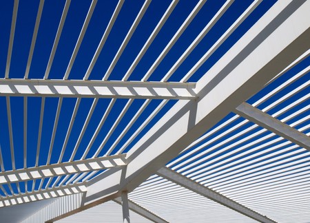 modern roof architecture concepted with white steelの写真素材