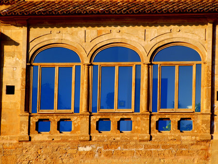 historical windows in the oldtown of Palma de Mallorca