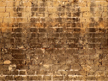 parts of an historic wall in Palma de Mallorcaの写真素材