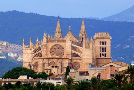 Cathetral La Seu in Palma de Majorcaの写真素材