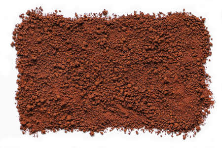 Top view of square path coffee powder on white backgroundの写真素材