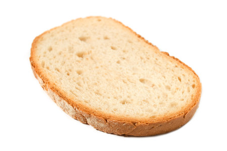 Slice of fresh bread isolated on white background