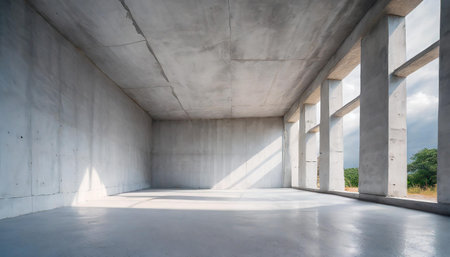 A large, open, and empty commercial space with polished floors and ample natural lighting pouring...