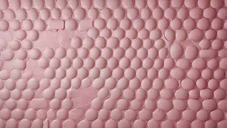 A captivating soft pink background featuring an array of organic, rounded shapes resembling bubbles....