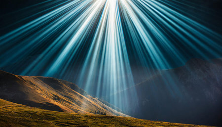 This image showcases a powerful, glowing burst of radiant energy with light streaks emanating from...