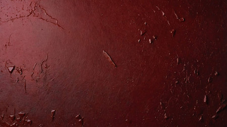 This image showcases a red textured abstract background with various scattered fragments, creating...