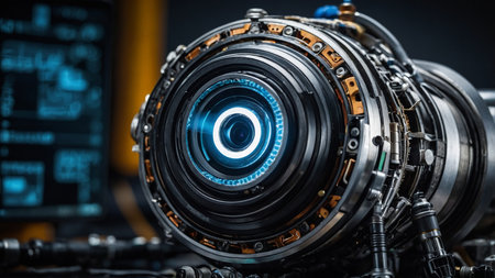 A modern laboratory with advanced robotics equipment, computers, and intricately electronic components is depicted, showcasing cutting-edge technological advancements and innovative engineering activities. AI generated imageの写真素材