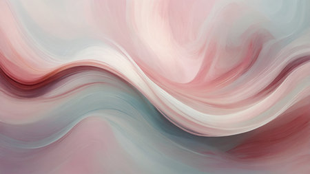 The image portrays fluid waves in soft pastel hues, creating a dreamy and ethereal abstract composition that evokes a sense of calm and serenity. Perfect for modern decor and art enthusiasts. AI generated imageの写真素材