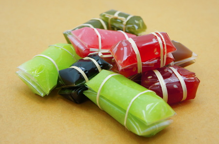 Colorful Aalaw candy, Thai dessert,の写真素材
