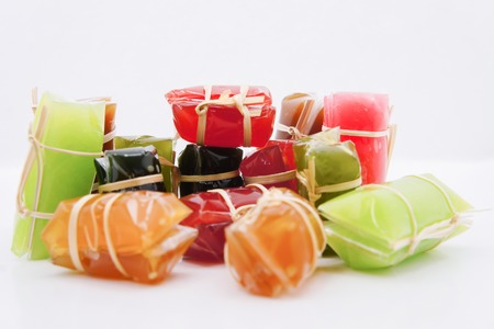 Colorful Aalaw candy, Thai dessert,の写真素材