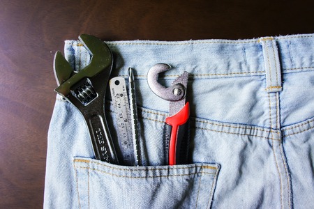 Tools and jeans pocketの写真素材