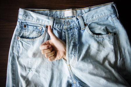 Hand inside jeans is meaning sexualの写真素材