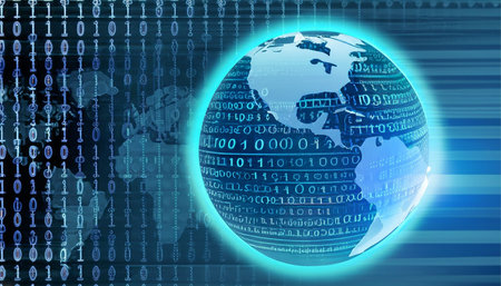 Abstract background image on the theme of computers, Internet and high technology.の素材