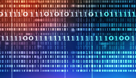Binary Code Abstract Background as a Technology Concept. Digital Data Streamの素材