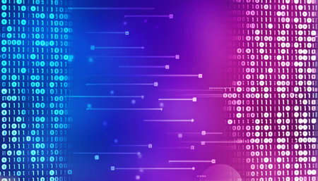Abstract background with binary code. Big data visualization.の素材